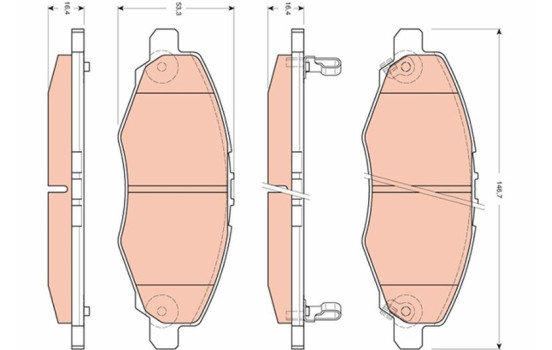 Bromsbeläggssats, skivbroms GDB3427 TRW, bild 2