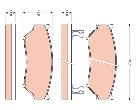 Bromsbeläggssats, skivbroms GDB3436 TRW, bild 2