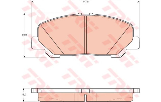 Bromsbeläggssats, skivbroms GDB3455 TRW