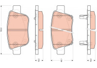 Bromsbeläggssats, skivbroms GDB3456 TRW