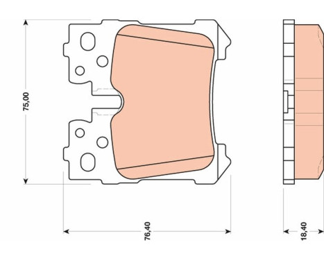 Bromsbeläggssats, skivbroms GDB3475 TRW, bild 2
