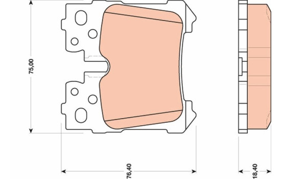 Bromsbeläggssats, skivbroms GDB3475 TRW, bild 2
