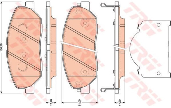 Bromsbeläggssats, skivbroms GDB3483 TRW