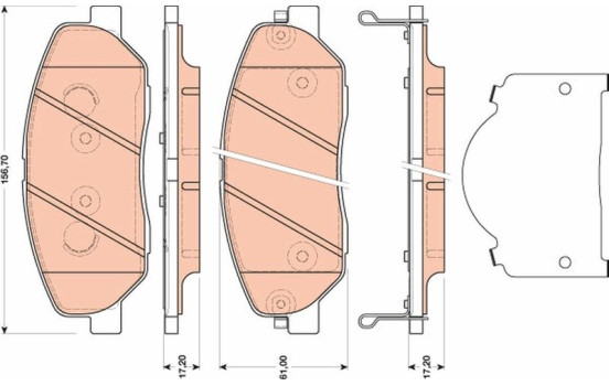 Bromsbeläggssats, skivbroms GDB3483 TRW, bild 2