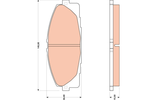 Bromsbeläggssats, skivbroms GDB3485 TRW, bild 2