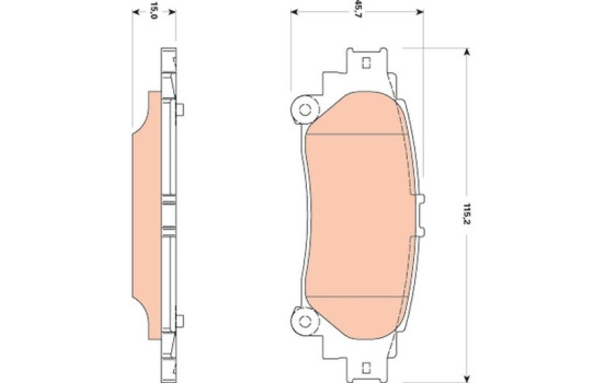 Bromsbeläggssats, skivbroms GDB3497 TRW, bild 2