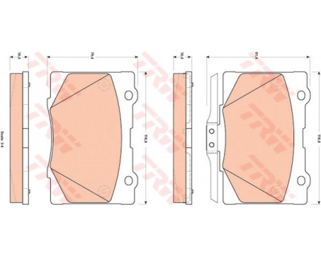 Bromsbeläggssats, skivbroms GDB3498 TRW