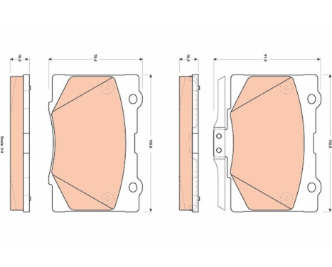Bromsbeläggssats, skivbroms GDB3498 TRW, bild 2