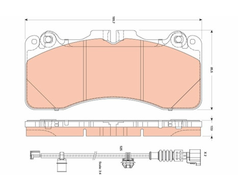 Bromsbeläggssats, skivbroms GDB3506 TRW, bild 2