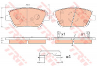Bromsbeläggssats, skivbroms GDB3540 TRW