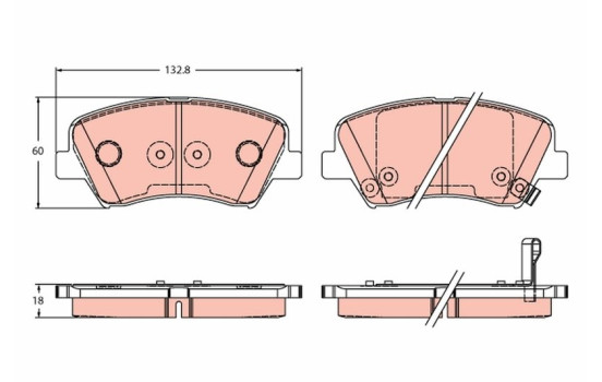 Bromsbeläggssats, skivbroms GDB3552 TRW, bild 2