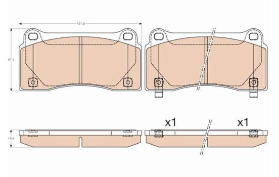 Bromsbeläggssats, skivbroms GDB3573 TRW, bild 2