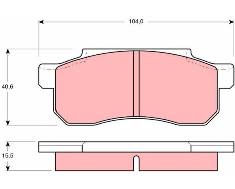 Bromsbeläggssats, skivbroms GDB361 TRW, bild 2