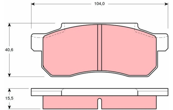 Bromsbeläggssats, skivbroms GDB361 TRW, bild 2