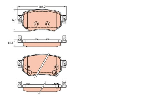 Bromsbeläggssats, skivbroms GDB3632 TRW, bild 2