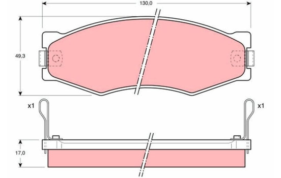 Bromsbeläggssats, skivbroms GDB367 TRW, bild 2