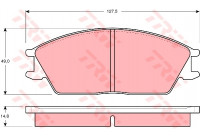 Bromsbeläggssats, skivbroms GDB373 TRW