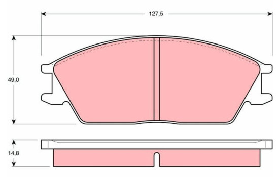 Bromsbeläggssats, skivbroms GDB373 TRW, bild 2
