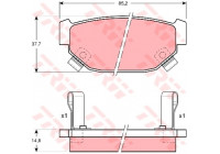 Bromsbeläggssats, skivbroms GDB381 TRW