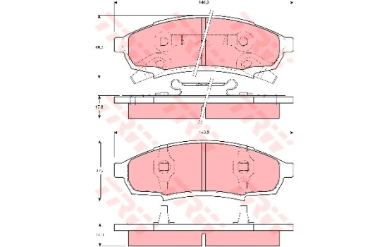 Bromsbeläggssats, skivbroms GDB4014 TRW