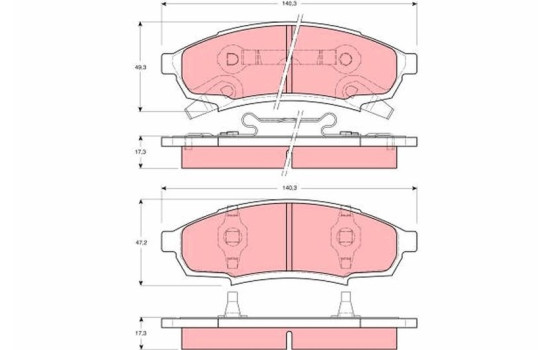 Bromsbeläggssats, skivbroms GDB4014 TRW, bild 2