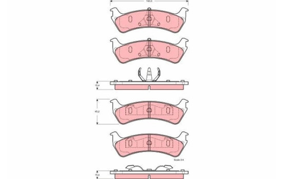 Bromsbeläggssats, skivbroms GDB4123 TRW, bild 2