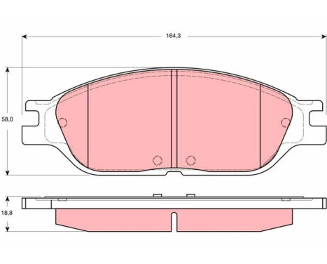 Bromsbeläggssats, skivbroms GDB4138 TRW, bild 2