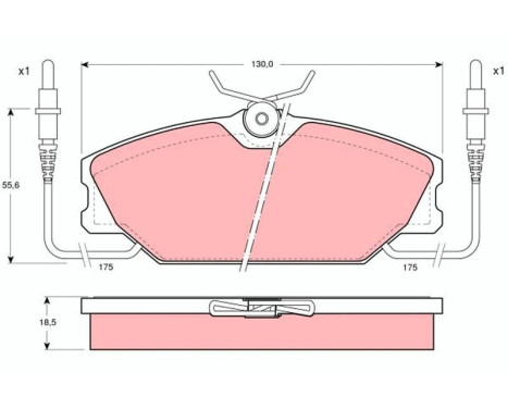 Bromsbeläggssats, skivbroms GDB425 TRW, bild 2