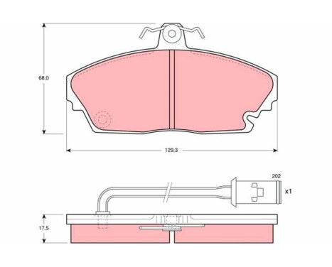 Bromsbeläggssats, skivbroms GDB479 TRW, bild 2