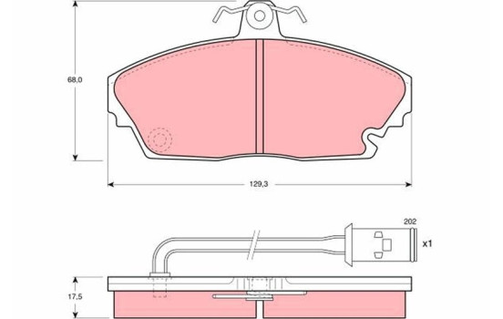 Bromsbeläggssats, skivbroms GDB479 TRW, bild 2
