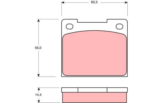 Bromsbeläggssats, skivbroms GDB533 TRW, bild 2