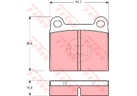 Bromsbeläggssats, skivbroms GDB648 TRW