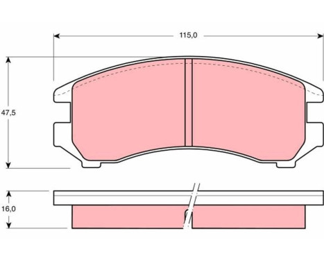 Bromsbeläggssats, skivbroms GDB731 TRW, bild 2