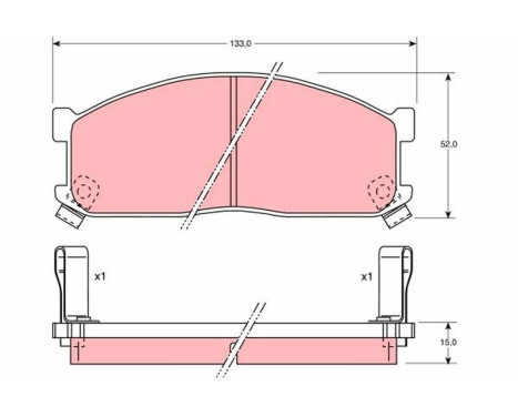 Bromsbeläggssats, skivbroms GDB737 TRW, bild 2