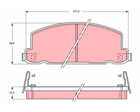 Bromsbeläggssats, skivbroms GDB749 TRW, bild 2