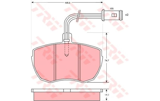 Bromsbeläggssats, skivbroms GDB759 TRW