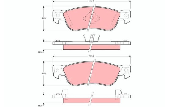 Bromsbeläggssats, skivbroms GDB768 TRW, bild 2