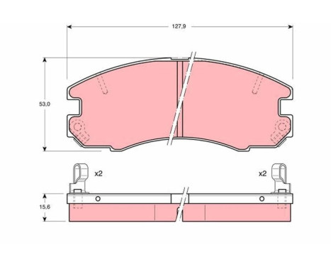 Bromsbeläggssats, skivbroms GDB868 TRW, bild 2