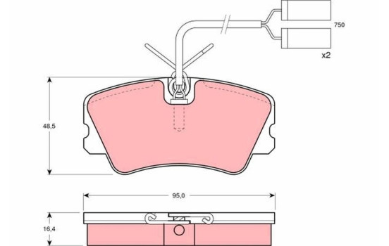 Bromsbeläggssats, skivbroms GDB900 TRW, bild 2