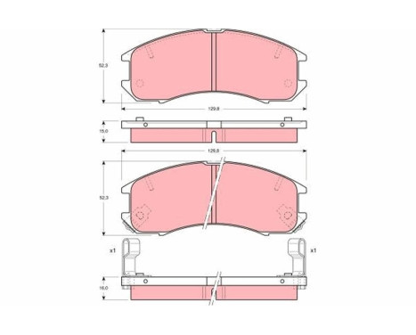 Bromsbeläggssats, skivbroms GDB981 TRW, bild 2