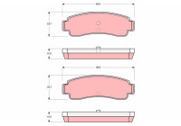 Bromsbeläggssats, skivbroms GDB982 TRW