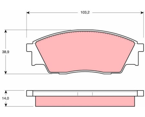 Bromsbeläggssats, skivbroms GDB991 TRW, bild 2