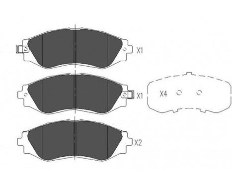 Bromsbeläggssats, skivbroms KBP-1001 Kavo parts