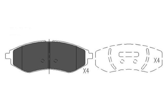 Bromsbeläggssats, skivbroms KBP-1003 Kavo parts