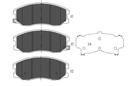 Bromsbeläggssats, skivbroms KBP-1009 Kavo parts