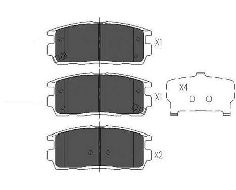 Bromsbeläggssats, skivbroms KBP-1010 Kavo parts