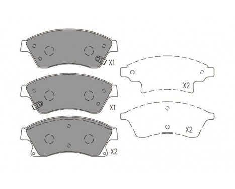 Bromsbeläggssats, skivbroms KBP-1016 Kavo parts