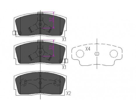 Bromsbeläggssats, skivbroms KBP-1501 Kavo parts