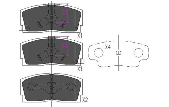 Bromsbeläggssats, skivbroms KBP-1501 Kavo parts