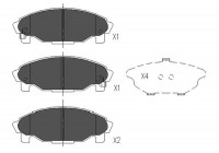 Bromsbeläggssats, skivbroms KBP-1502 Kavo parts